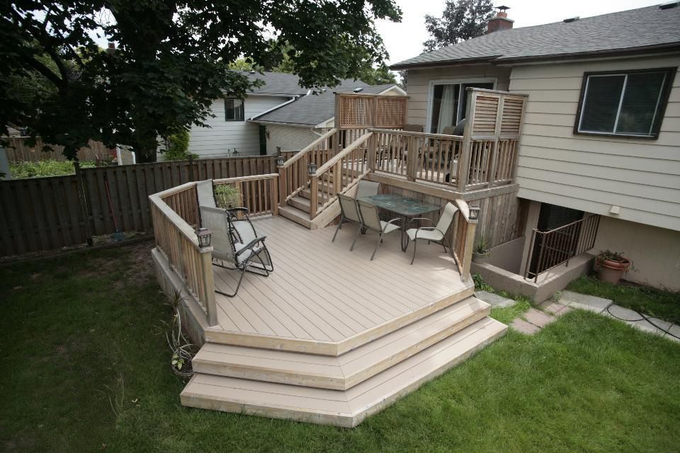 Deck made out of composite wood