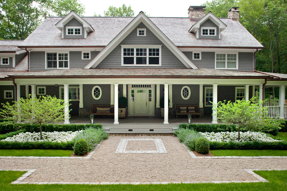 Beautiful veranda with landscaping