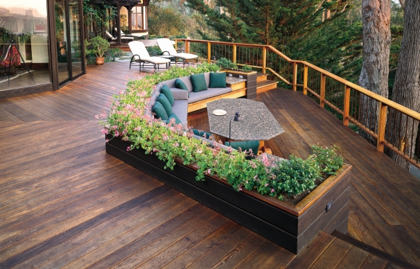 Huge deck with outdoor furniture
