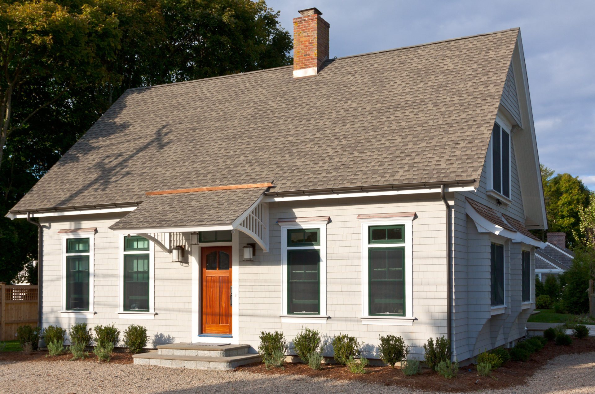 Small portico on entrance of home