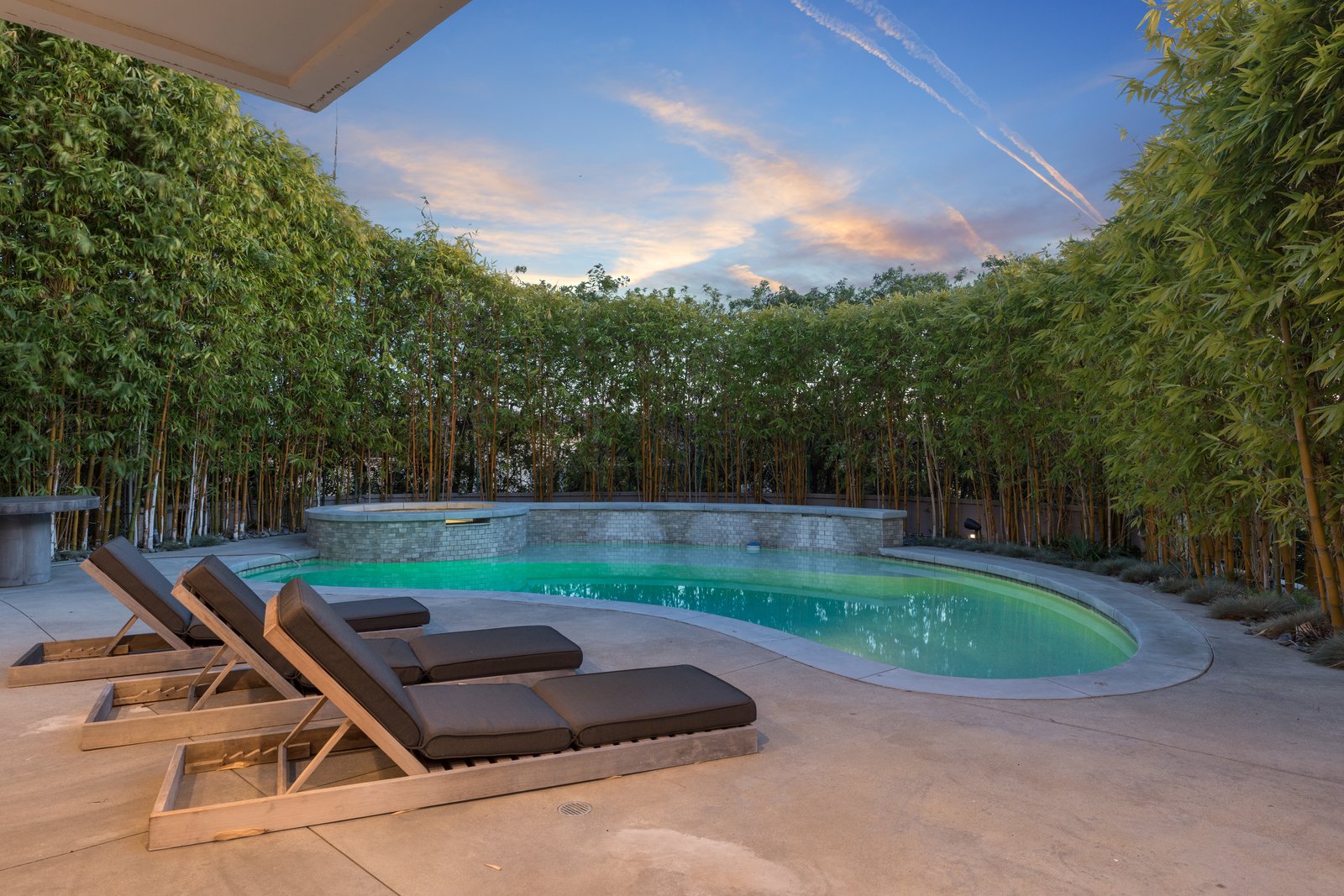 Patio with built-in pool