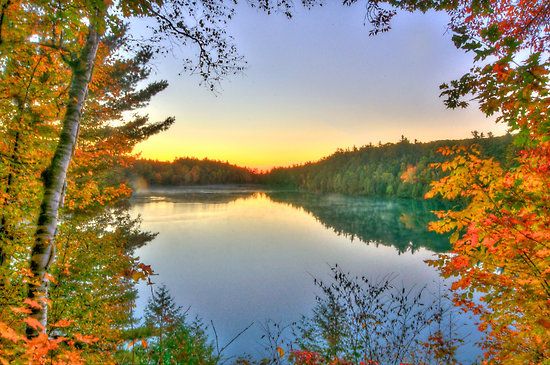 View fall foliage at Pink Lake