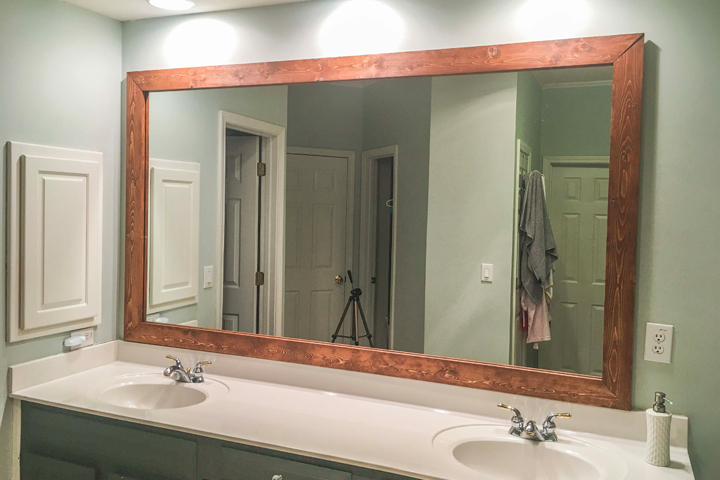 DIY Mirror Frame Budget Bathroom