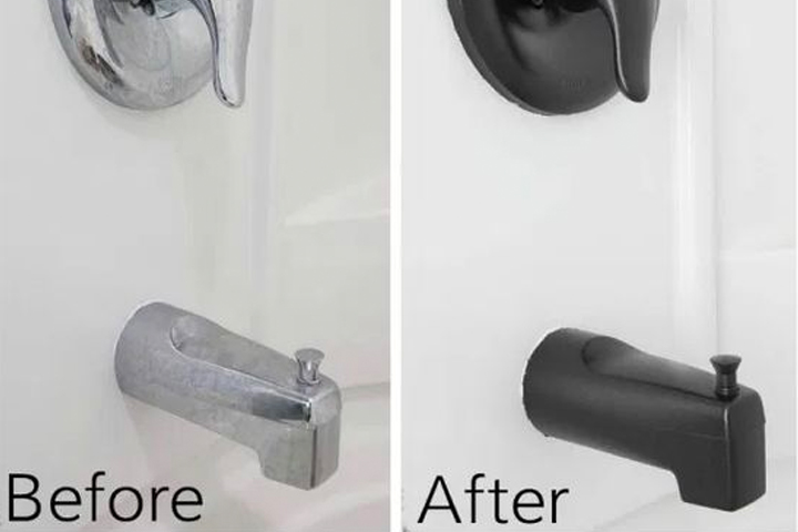 Spray Painted Faucet Budget Bathroom