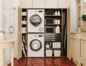 Built-In Shelving in Laundry Room