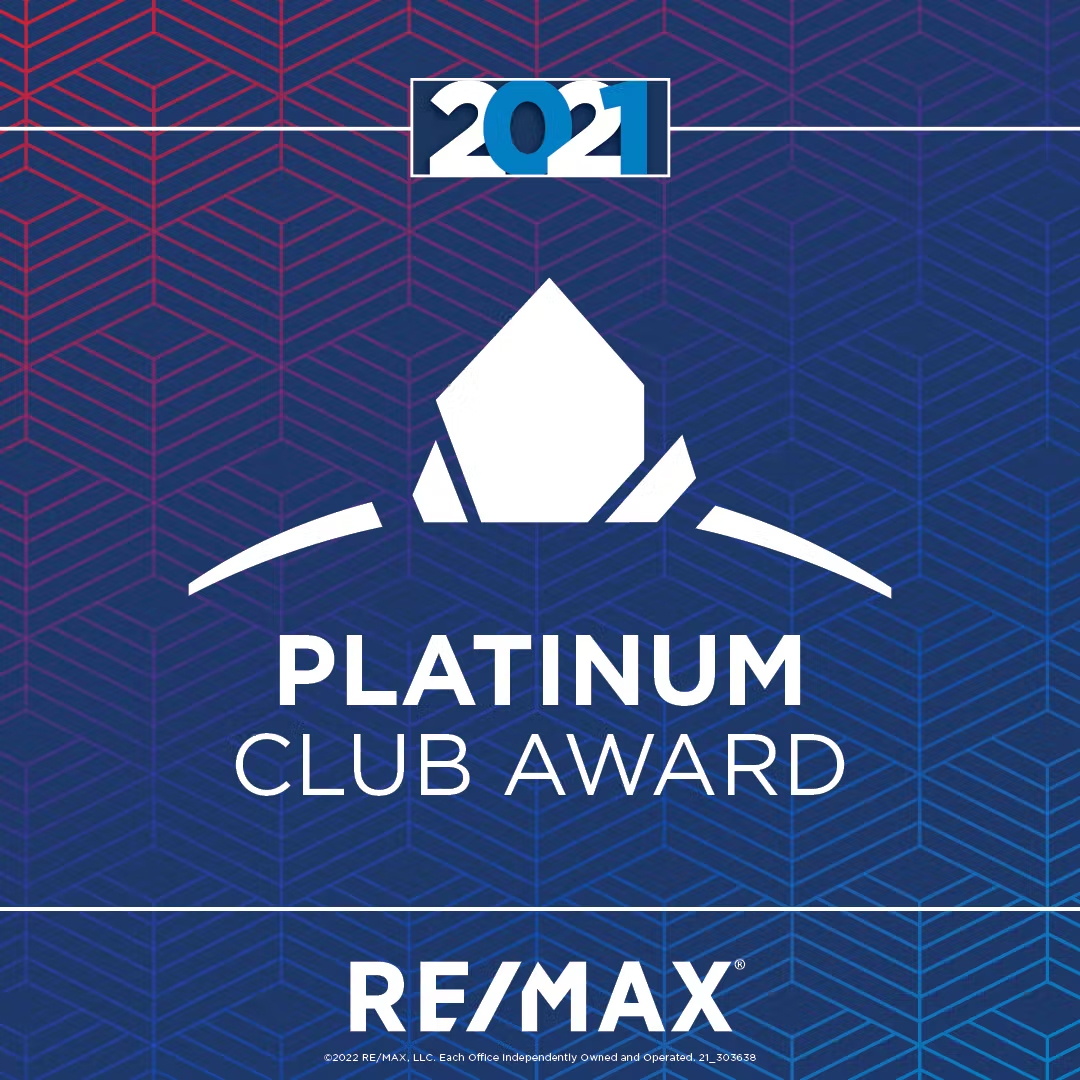 Remax Platinum Club Award Recipient